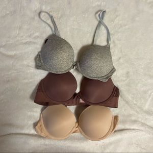 PINK Lightly Lined Bras 36A (set of 3)
